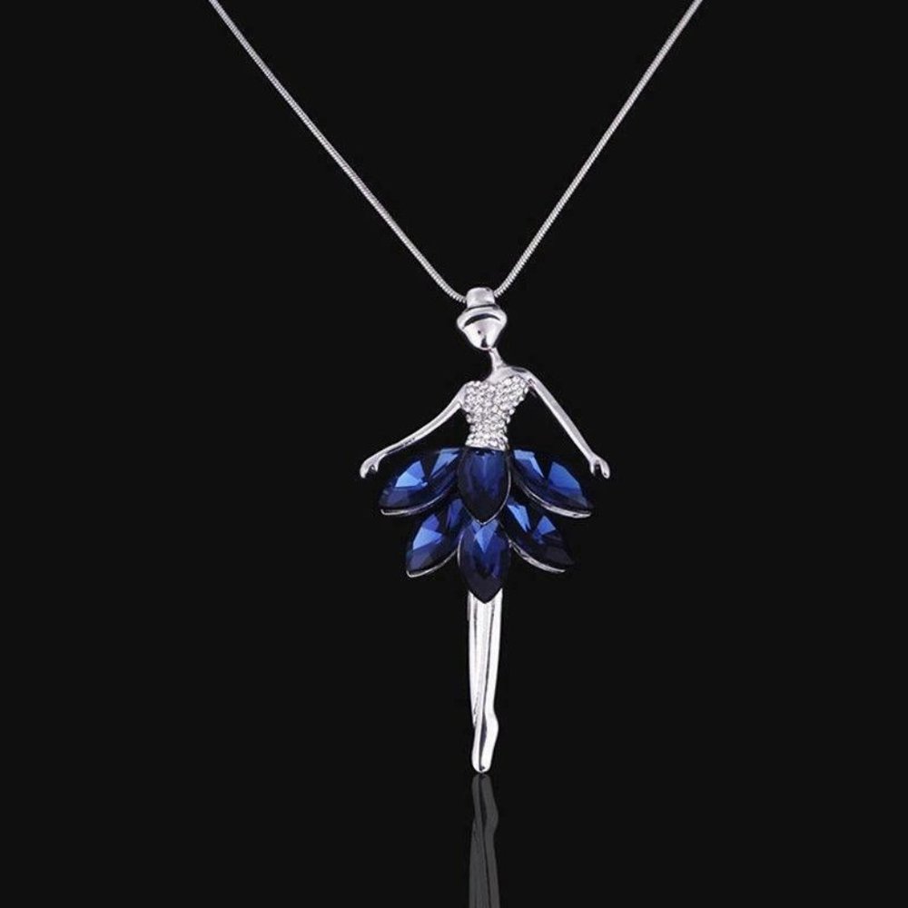 Classic Beautiful Ballerina Pendant Chain Necklace - Picture 3 of 5